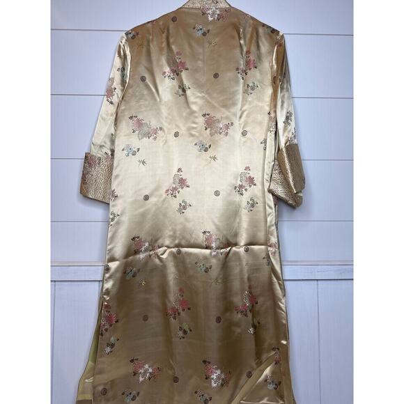 Vintage Kimono Jacket Gold Silk Fully Lined Frog Closures SMALL, Authentic - Picture 3 of 3